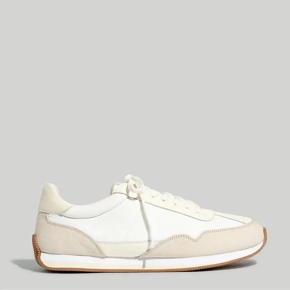 Madewell White and Tan Sneakers 7.5 Neutral Aesthetic - Picture 3 of 11